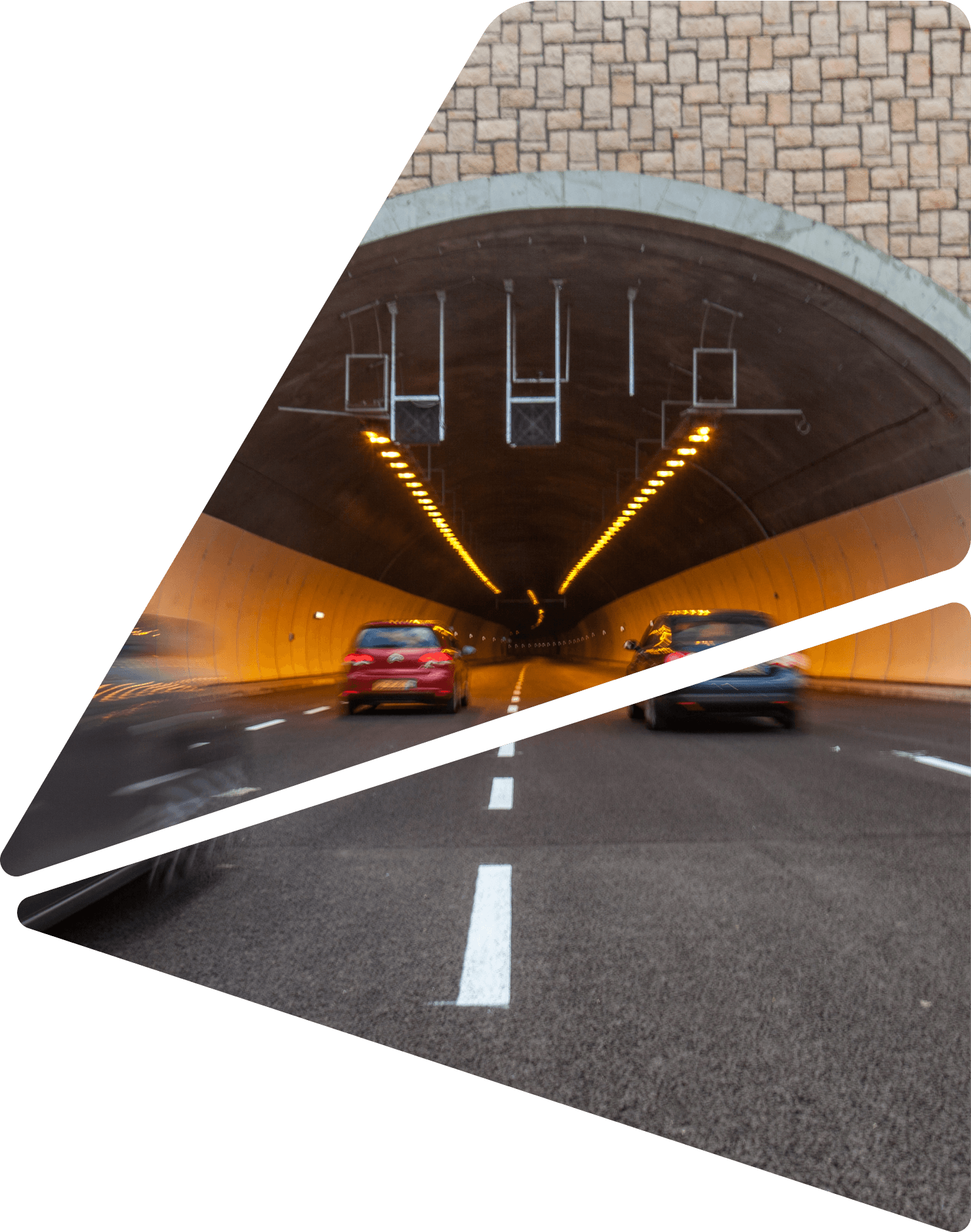 רכבים נוסעים במנהרות הכרמל Cars Driving in the Carmel Tunnels